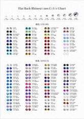 Glass Flat Back Rhinestones Color Chart -HOT FIX & NO HOT FIX STONES WholesaleRhinestone